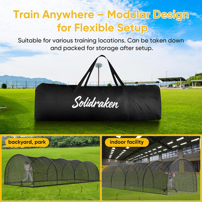 40FT Baseball & Softball Batting Cage for Backyard – Enclosed Net with Pitching Machine Hole, Fiberglass Pole System, Carry Bag, Ideal for Home Hitting & Pitching Practice, 40 X 12 X 10 Ft — product view 6