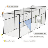 Baseball Batting Cage Built for Serious Practice, 40ft Heavy-Duty Frame, Weatherproof Net, Pitching Machine Ready — product view 3