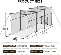 Baseball Batting Cage Built for Serious Practice, 40ft Heavy-Duty Frame, Weatherproof Net, Pitching Machine Ready — product view 8