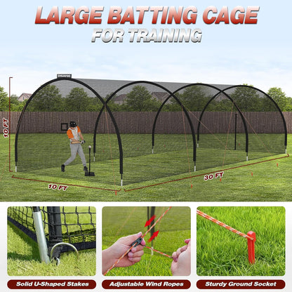 Batting Cages for Backyard,22/30/35/45Ft Baseball Batting Cage Net — product view 2