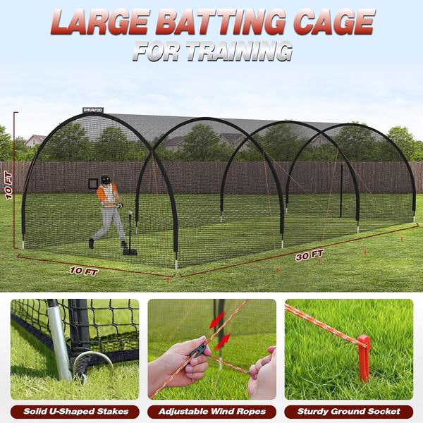 Batting Cages for Backyard,22/30/35/45Ft Baseball Batting Cage Net