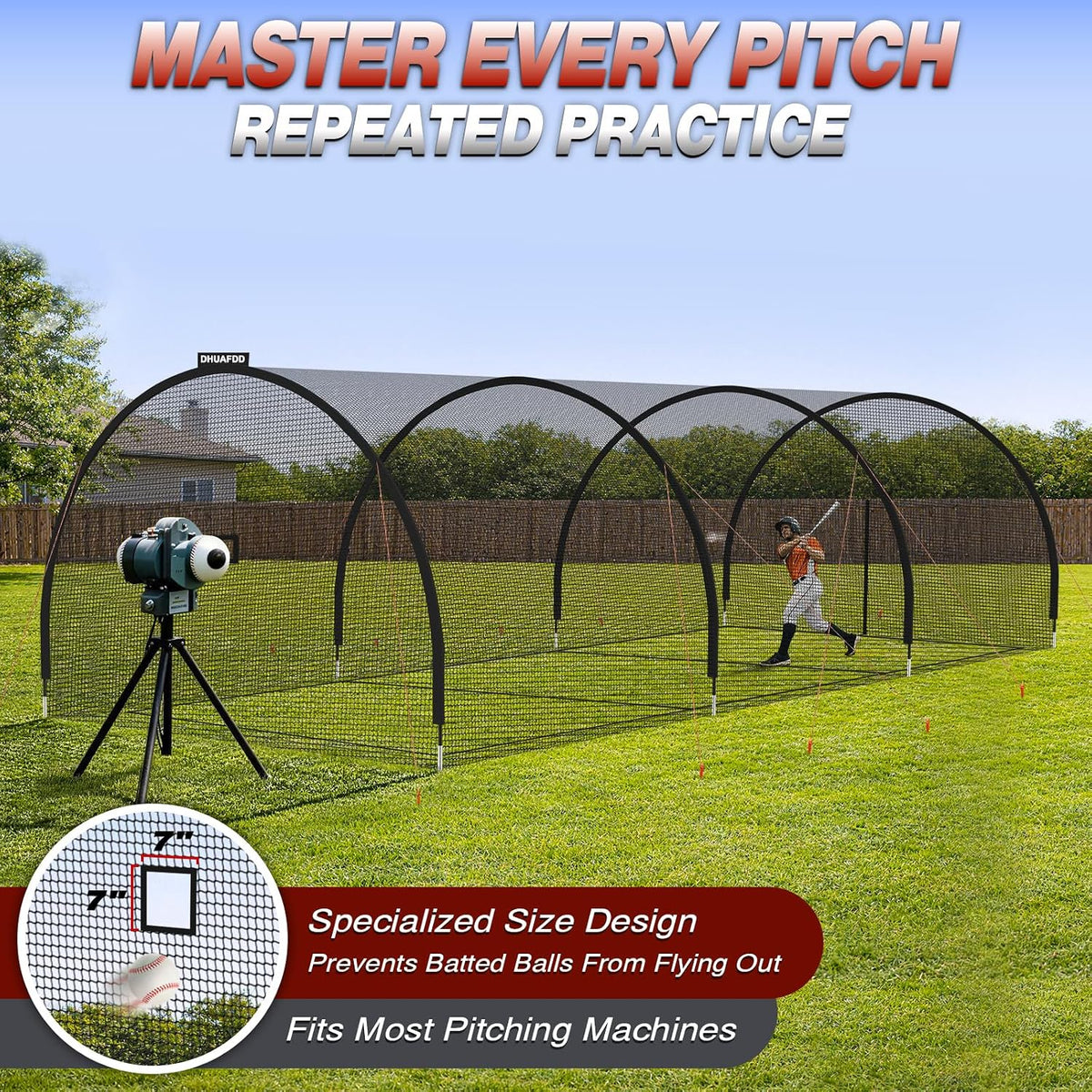 Batting Cages for Backyard,22/30/35/45Ft Baseball Batting Cage Net — product view 3