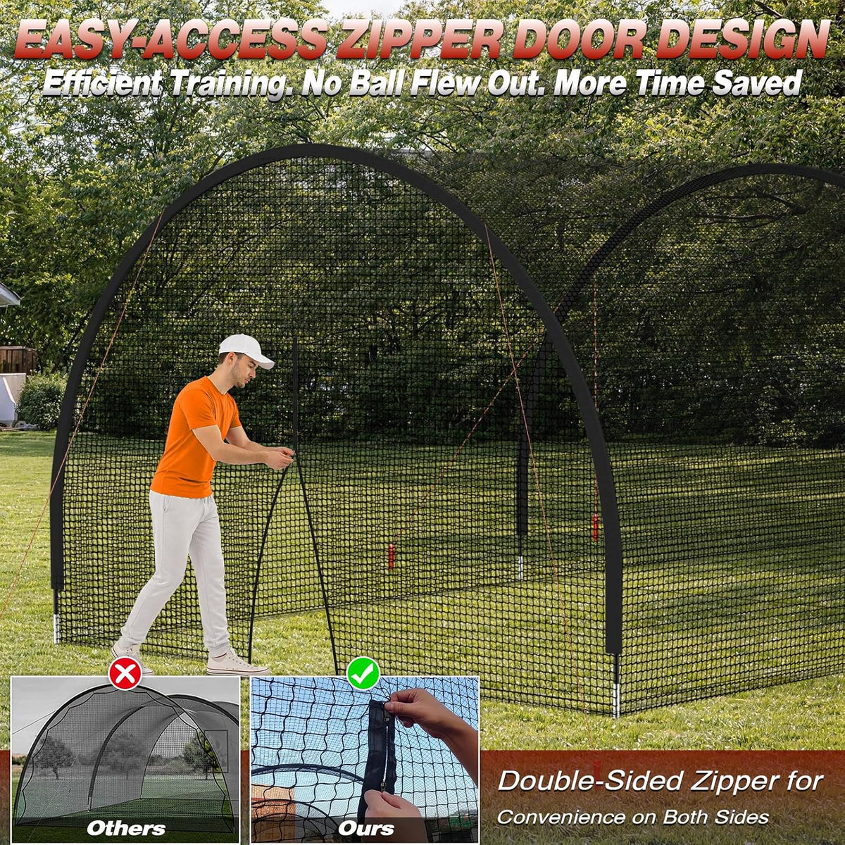 Batting Cages for Backyard,22/30/35/45Ft Baseball Batting Cage Net — product view 4