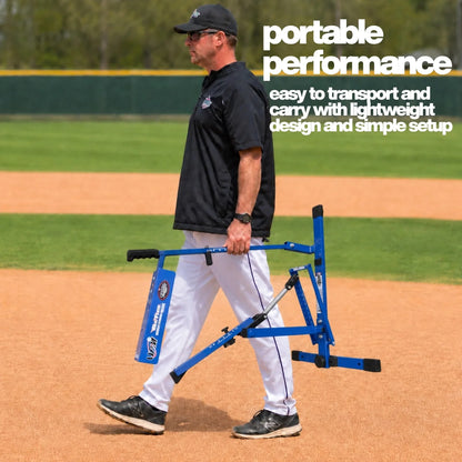 Blue Flame Pitching Machine – Manual Baseball & Softball Trainer, Throws up to 60 MPH, Youth & Adult Practice Tool — product view 13