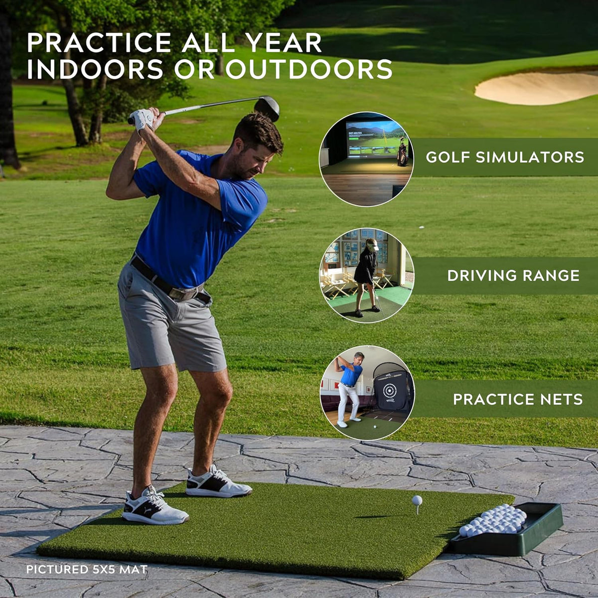 Country Club Elite 4X5-Foot Commercial Golf Practice Mat — product view 5