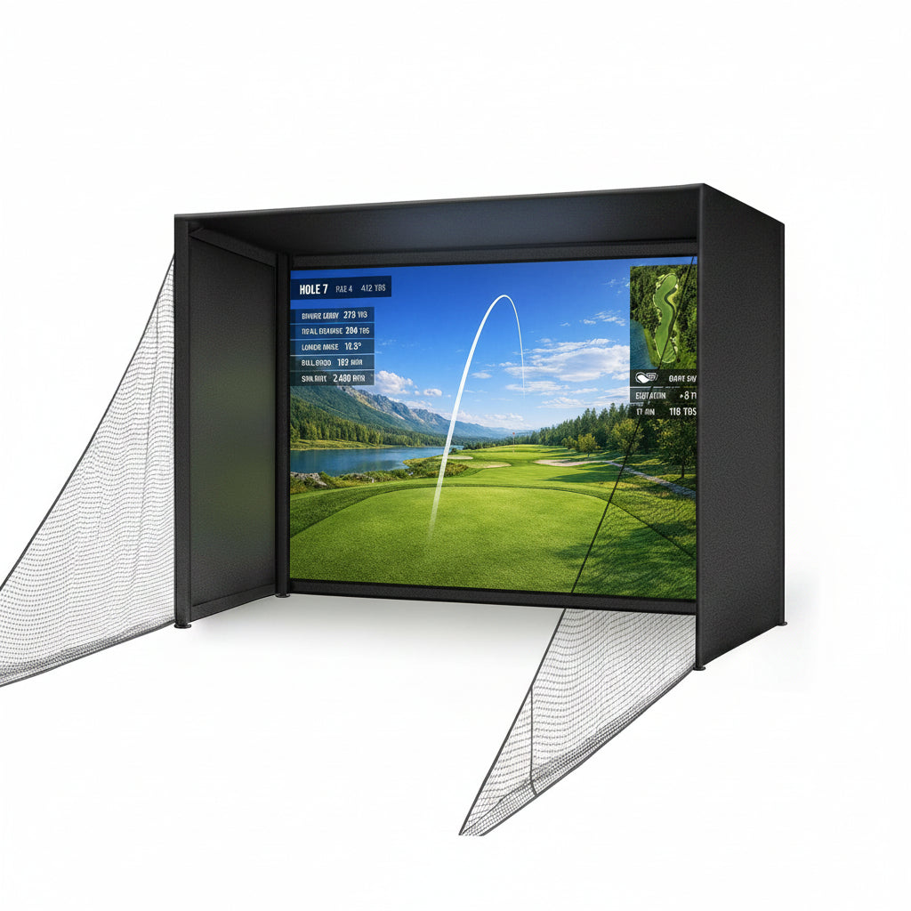 Golf Simulator Enclosure Kit 10 X 8 Ft with 4K-Ready Impact Screen