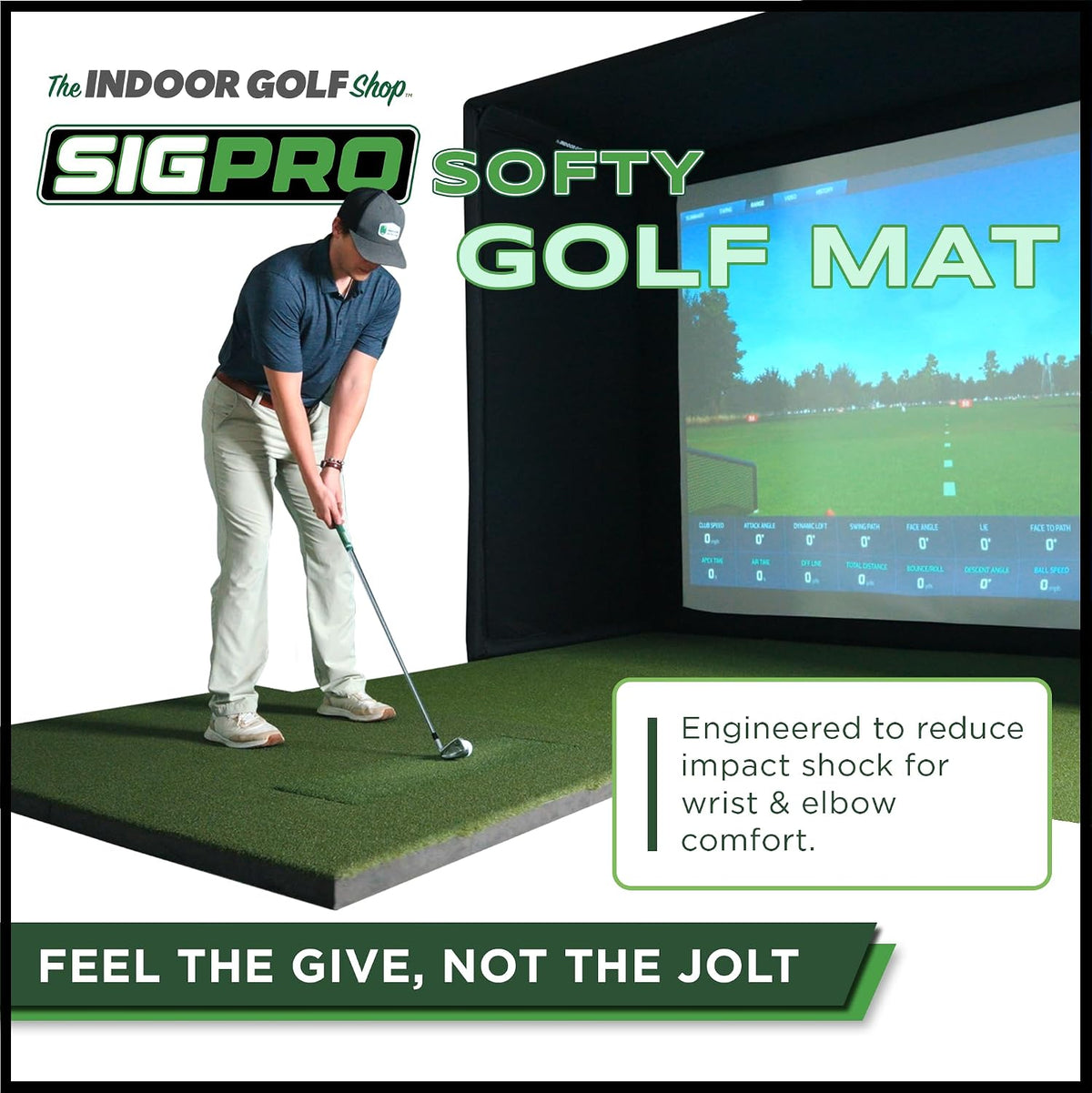 SIGPRO Softy Golf Mat - Professional-Grade Practice Mat - Realistic Fairway Feel - Real Tee Capable, Replaceable Hitting Strip, Thick Cushioning & Joint-Friendly Design — product view 2