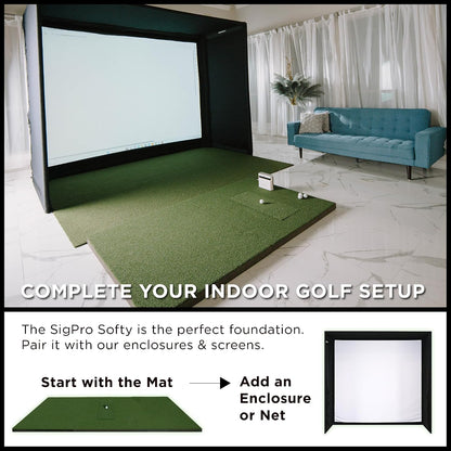 SIGPRO Softy Golf Mat - Professional-Grade Practice Mat - Realistic Fairway Feel - Real Tee Capable, Replaceable Hitting Strip, Thick Cushioning & Joint-Friendly Design — product view 5