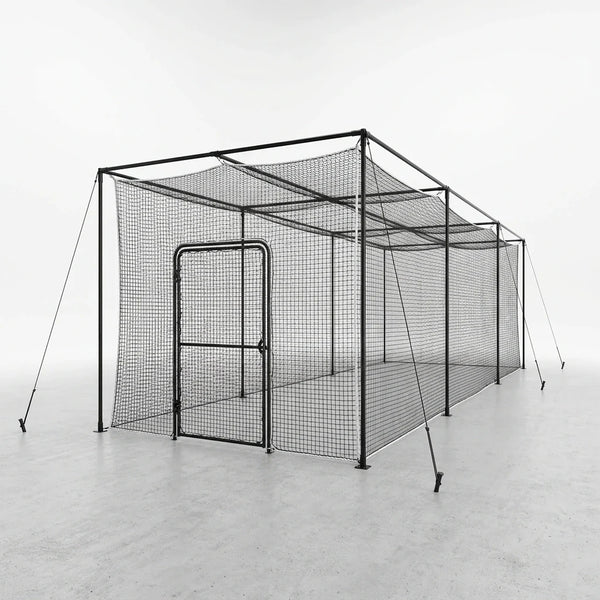 Baseball Batting Cage Built for Serious Practice, 40ft Heavy-Duty Frame, Weatherproof Net, Pitching Machine Ready — Studio Shot