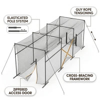 Baseball Batting Cage Built for Serious Practice, 40ft Heavy-Duty Frame, Weatherproof Net, Pitching Machine Ready — How It Works